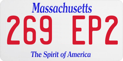 MA license plate 269EP2