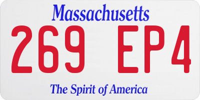 MA license plate 269EP4
