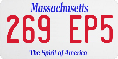 MA license plate 269EP5