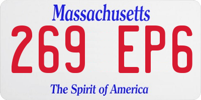 MA license plate 269EP6