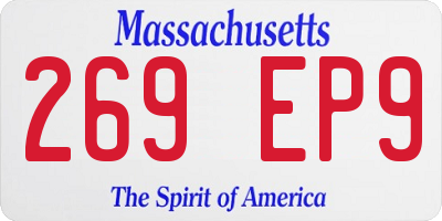 MA license plate 269EP9