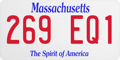 MA license plate 269EQ1