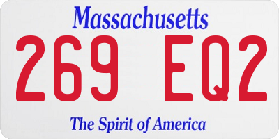MA license plate 269EQ2