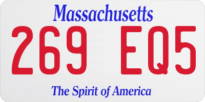 MA license plate 269EQ5