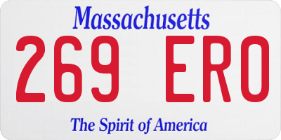 MA license plate 269ER0