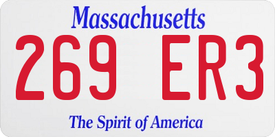 MA license plate 269ER3