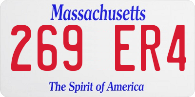 MA license plate 269ER4