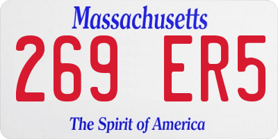 MA license plate 269ER5