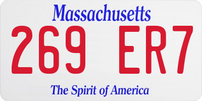 MA license plate 269ER7