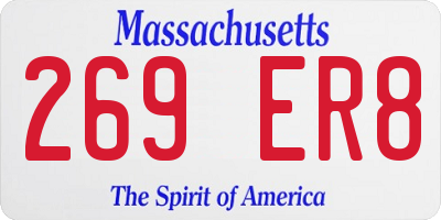 MA license plate 269ER8