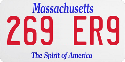 MA license plate 269ER9