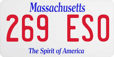 MA license plate 269ES0