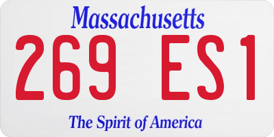 MA license plate 269ES1