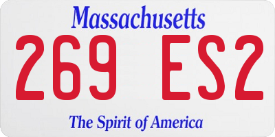 MA license plate 269ES2