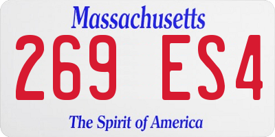 MA license plate 269ES4