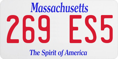 MA license plate 269ES5