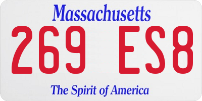MA license plate 269ES8