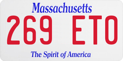 MA license plate 269ET0