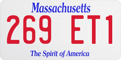 MA license plate 269ET1