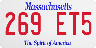 MA license plate 269ET5