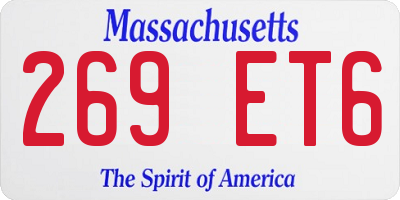 MA license plate 269ET6