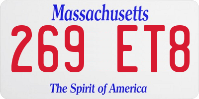 MA license plate 269ET8