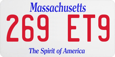 MA license plate 269ET9