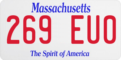 MA license plate 269EU0