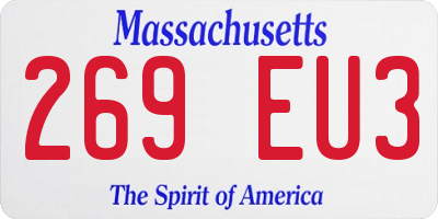 MA license plate 269EU3