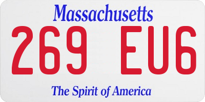 MA license plate 269EU6