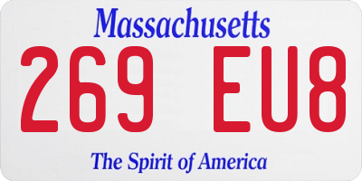 MA license plate 269EU8