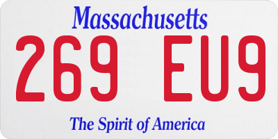 MA license plate 269EU9