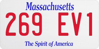 MA license plate 269EV1