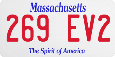 MA license plate 269EV2