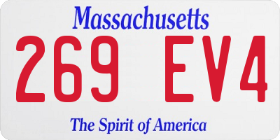 MA license plate 269EV4