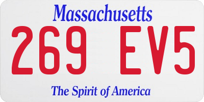 MA license plate 269EV5