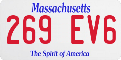 MA license plate 269EV6