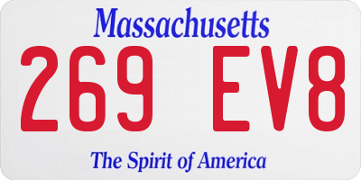MA license plate 269EV8