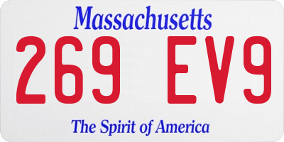MA license plate 269EV9