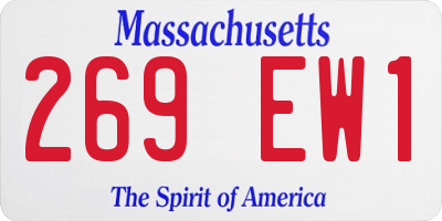 MA license plate 269EW1