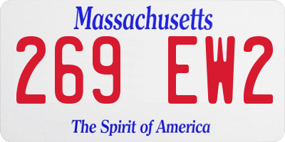 MA license plate 269EW2