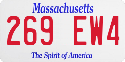 MA license plate 269EW4