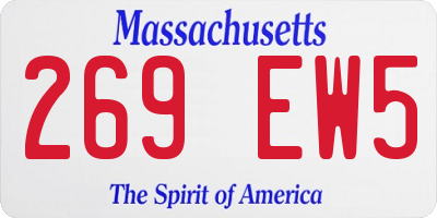 MA license plate 269EW5