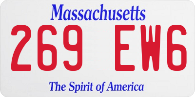MA license plate 269EW6