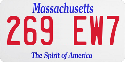 MA license plate 269EW7