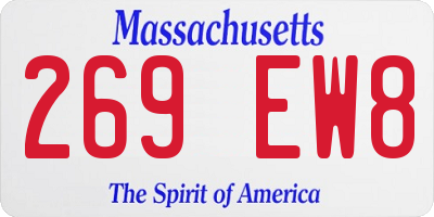 MA license plate 269EW8