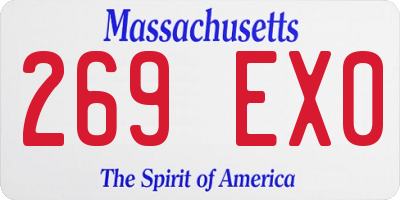 MA license plate 269EX0