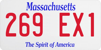 MA license plate 269EX1