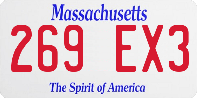 MA license plate 269EX3