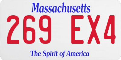 MA license plate 269EX4